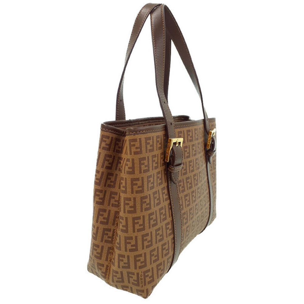 Fendi Handbag Bag Leather Brown Shoulder Zucchino